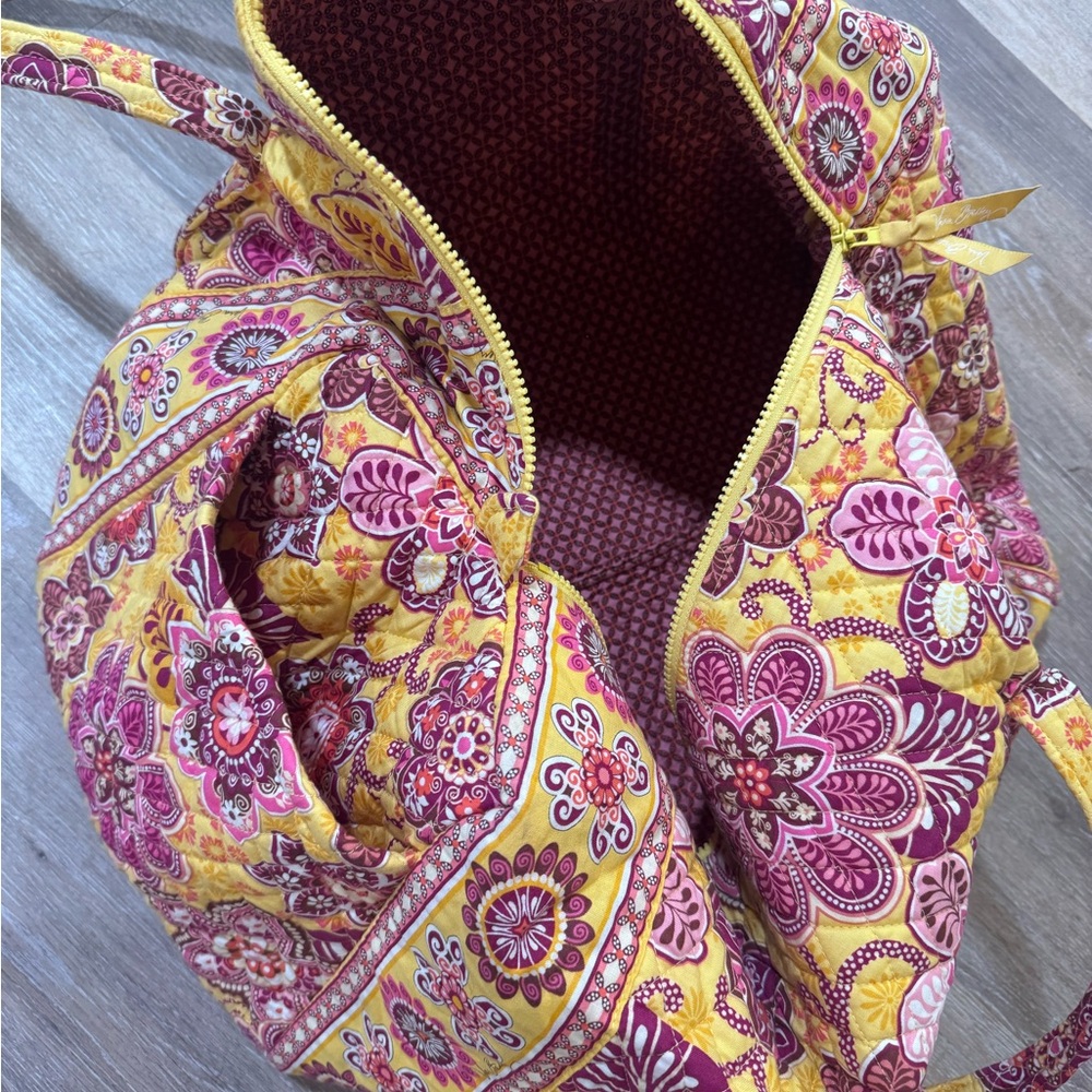Vera Bradley Yellow and Purple Floral Travel Bag - Picture 2 of 2